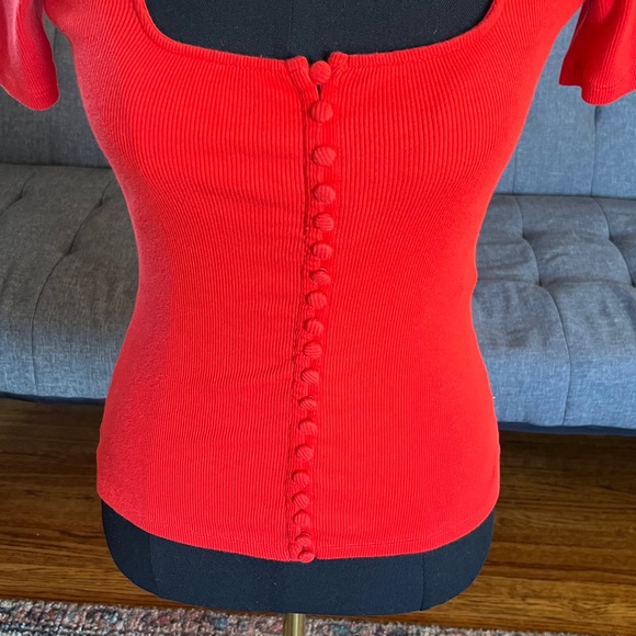 Sezane "Grant" baby ribbed shirt.  Size XS - Picture 4 of 8